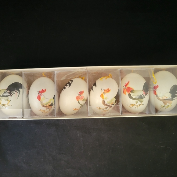 VINTAGE Decorative Ornamental Chicken Eggs Rooster design Ornament Holiday - Picture 2 of 16